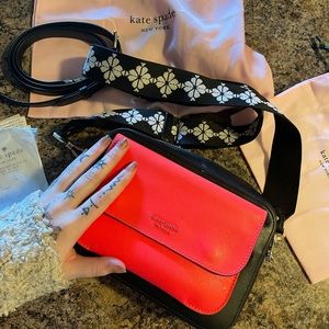 Authentic pink and black Kate spade crossbody